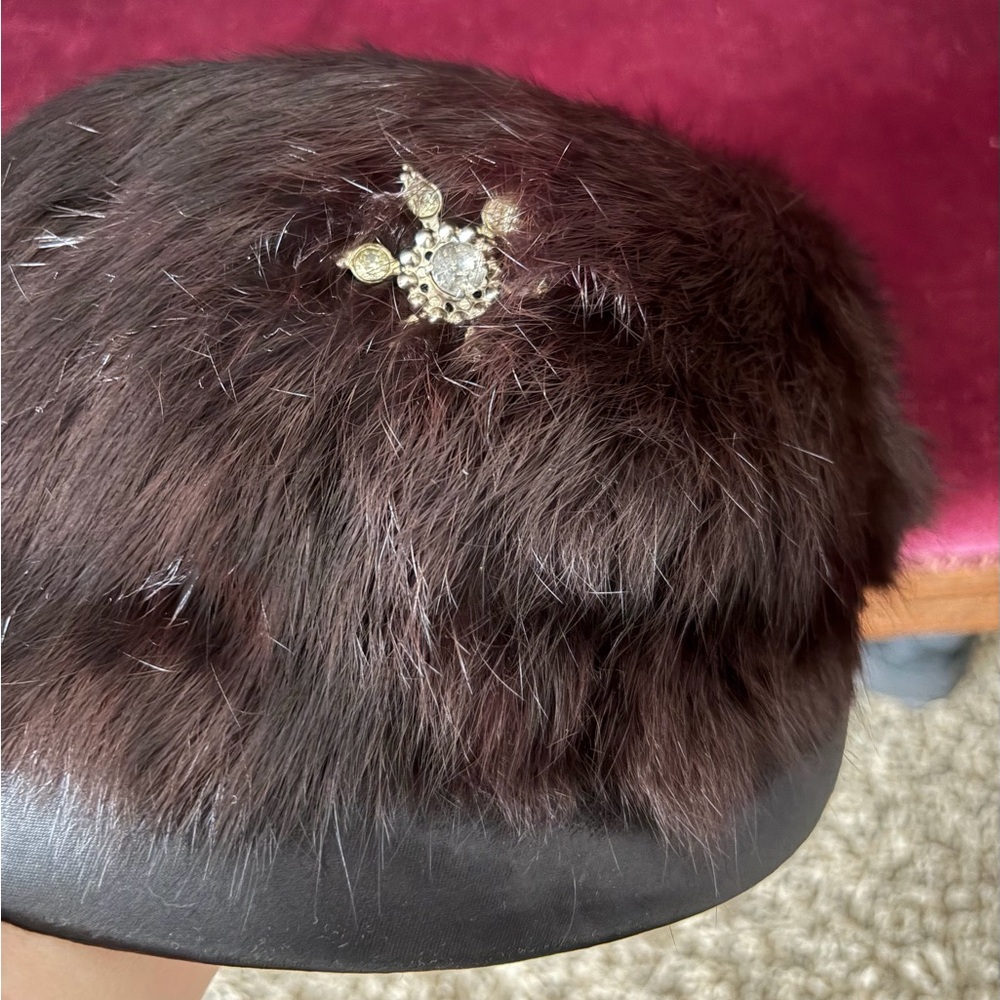 Vintage 50’s authentic black fur hat - Picture 4 of 8
